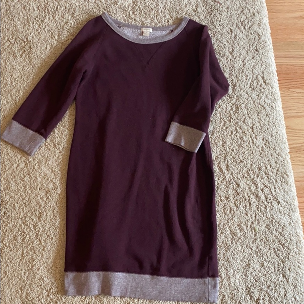 Maroon Jcrew Sweatshirt dress